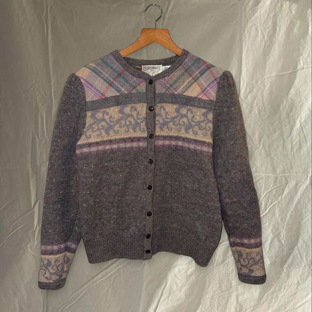 Vintage 100% Wool Fair Isle Cardigan
